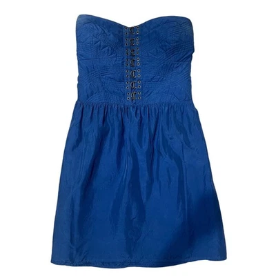 Vestido 12th Street by Cynthia Vincent Azul 100% Seda Sin Mangas Cierre Metal M Foto 1 de 4