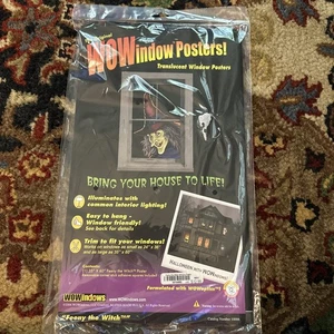 Wowindow Halloween Window Poster Feeny Witch 35” X 60”Reusable Illuminate 2006 - Picture 1 of 5