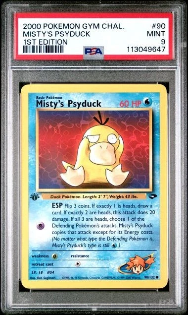 2000 Pokemon Gym Challenge #90 Misty's Psyduck 1st Edition PSA 9 MINT - Image 1 of 2