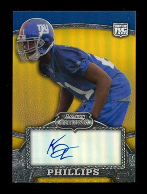 Bowman Sterling 2008: #129 Kenny Phillips oro ref automático/25 RC casi nuevo-como nuevo o mejor Foto 1 de 2