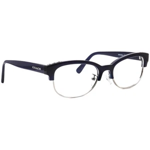 Coach Women's Eyeglasses HC 6157 5450 Navy Semi Cat Eye Frame 52[]17 140 - Picture 1 of 6