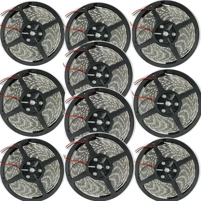 10PCS Daylight White 5M 300Leds 5050 LED Light Strip Non-Waterproof Tape Light - Image 1 of 4