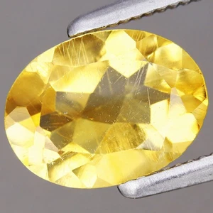 Piedra preciosa de citrino amarillo ovalada natural sin tratar de 1,03 quilates de ancho 8,1 x 6,1 mm, Brasil - Imagen 1 de 4
