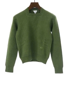BOTTEGA VENETA 23SS Leinen Strick Pullover grün Stickerei BV Logo Gr. XS gebraucht - Bild 1 von 4