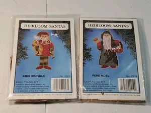 (2) Kits Willmaur Crafts Heirloom Papá Noel punto de cruz Kris Kringle y Pere Noel - Imagen 1 de 2