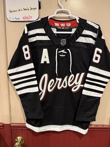 Jack Hughes New Jersey Devils Jersey Adidas Black Alternate Adult Size 52 - Picture 1 of 2