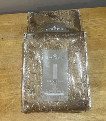 JCP Royal Velvet Hilton Embroidery Topaz Metallic Panels Curtains 54"x84" (2) - Image 1 of 4