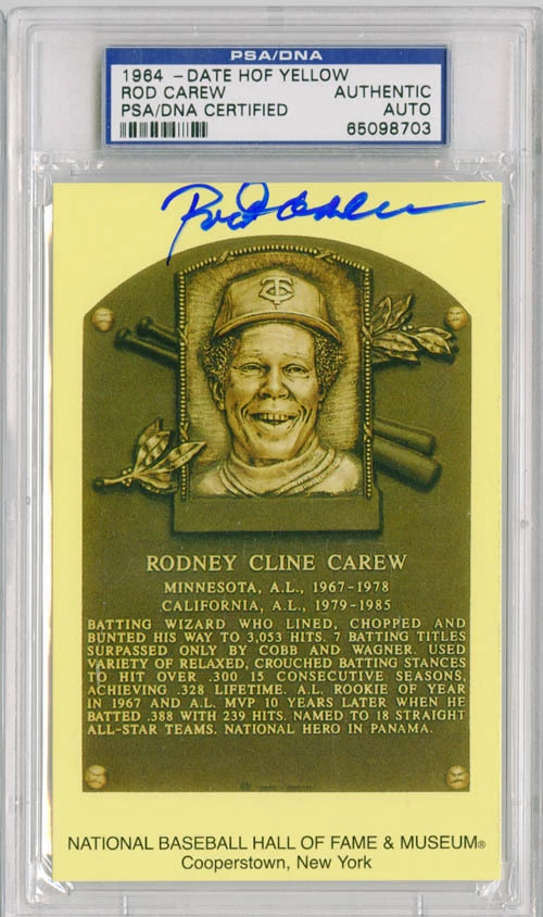 Rod Carew SIGNED Baseball Hall of Fame HOF Plaque Twins PSA/DNA AUTOGRAPHED - Image 1 of 1