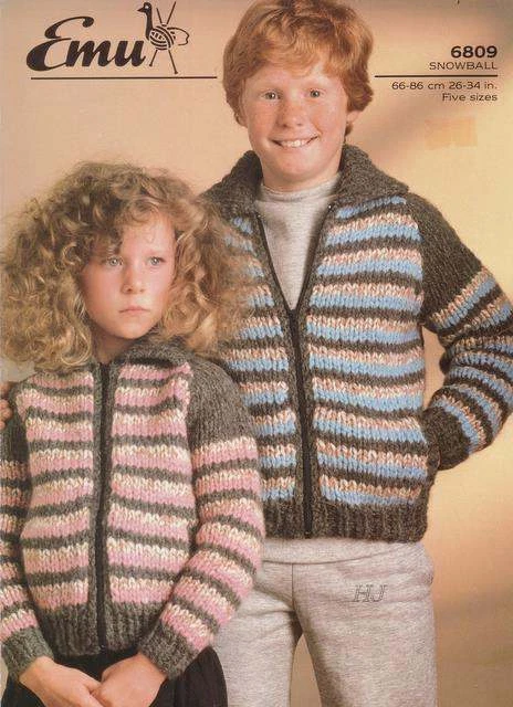 ZIP JACKET PATTERN IN EMU SNOWBALL-UNISEX-26-34" ENGL. - Image 1 of 1