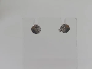 ORECCHINI A BOTTONE CERCHIO CON ZIRCONI IN ORO BIANCO 18KT 1,2 GRAMMI (7030) - Foto 1 di 9
