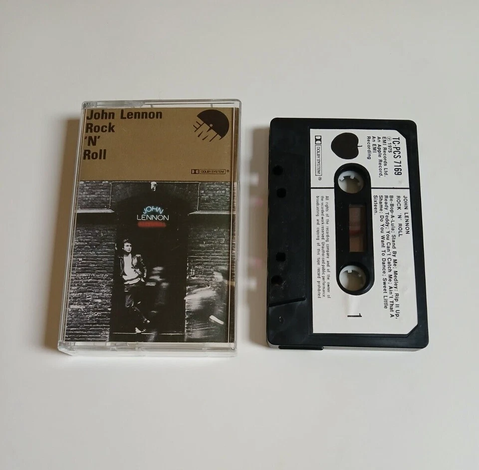 JOHN LENNON ROCK 'N' ROLL CASSETTE TAPE 1975 PAPER LABEL EMI APPLE UK - Image 1 of 1