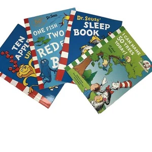 Dr Seuss x 3 and Cat In The Hat x 1 Soft Cover Childrens Books Good Condition - Picture 1 of 17