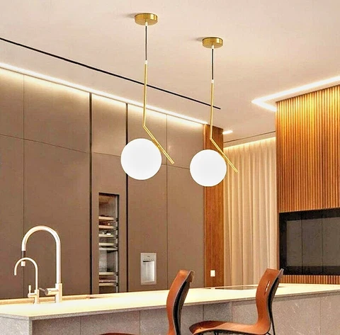 Improvhome Milky Glass Light Fixture Hanging Pendant Lighting Classic Style Cover