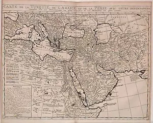 Antike Karte, Chatelain, Karte der Türkei von Arabien und Persien - Bild 1 von 1