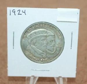 1924 Huguenot Commemorative Half Dollar Coin  [062WEJ] - Picture 1 of 4