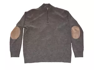 MILA SCHON Italy Mens 1/4 Zip Jumper Grey Wool Elbow Patches Medium EU50 - Picture 1 of 8