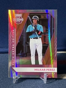 2021 Elite Extra Edition Milkar Perez Pink Parallel #167 Seattle Mariners RC - Picture 1 of 2