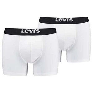 Paquete de 2 calzoncillos boxer básico sólido Levi's - blanco/negro - Imagen 1 de 5
