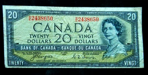 Canada $20, 1954. Devil's Face banknote - Picture 1 of 2