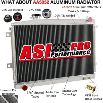 2 Rows Aluminum Radiator For 1985-1996 Mazda Bravo B2600 Ford Courier Ute 1992 - image 1 of 4