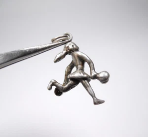 VINTAGE CHEERLEADER POM POM GIRL JUBELNDER ANHÄNGER CHARM STERLINGSILBER 925 - Bild 1 von 10