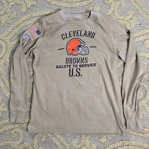 Nike Cleveland Browns Youth Shirt Size Boys XL Salute to Service Tan Long Sleeve - Picture 1 of 5