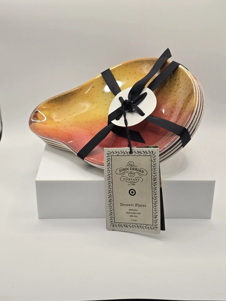 Platos de postre John Derian x TARGET 4pk Melamina en forma de PERA 9"x7", NUEVO NUEVO CON ETIQUETAS RARO Foto 1 de 1