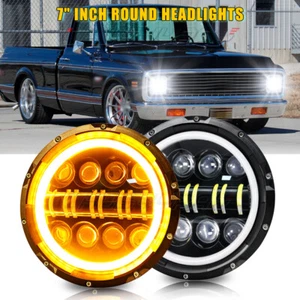 Faro LED halo DRL HI-LO PUNTO 7 pulgadas lámpara apto para camioneta Chevy C10 1969-1974 - Imagen 1 de 16