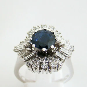 Ring Weißgold Brillanten lupenrein Saphir Diamant Einzelstück 750er 18 kt. - Bild 1 von 5