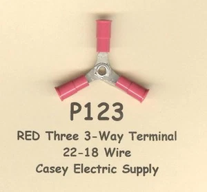 20 rote drei 3-Wege isolierte Klemmenverbinder #22-18 Drahtstärke AWG MOLEX - Bild 1 von 1