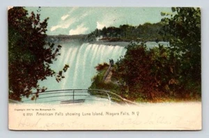 Luna Island American Falls Niagara Falls New York - Rotograph Postcard UNDB 1907 - Picture 1 of 2