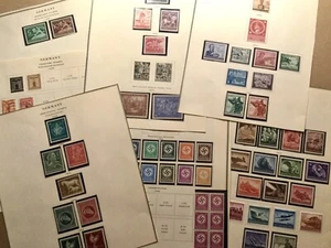 Germany Lot - 68 Stamps Collection 1933-44 on 7 Cut Minkus Album Pages - Picture 1 of 10