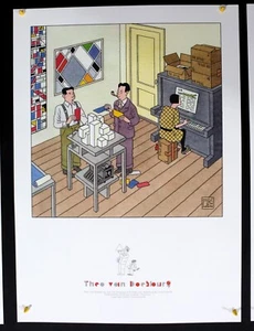 Joost Swarte -Theo van Doesburg, Cor van Eesteren, Nelly - 2018 - Offset Poster - Picture 1 of 6