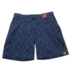 ARIZONA JEANS Shorts Men 36 Blue Aztec Tribal Southwestern Print Heavy Twill New - Picture 1 of 15