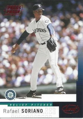2004 Leaf Press Proof Red Rafael Soriano 76 Mariners - Image 1 of 2