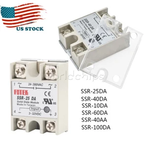 25A/40A/60A SSR-25DA 10DA 40DA 60DA Solid State Relay Module Alloy Heat Sink USA - Picture 1 of 68