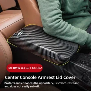 Center Console Armrest Lid Cover For BMW X3 G01 X4 G02 2019-2024 Carbon Style - Picture 1 of 8