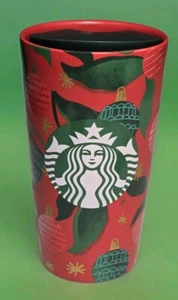 Starbucks Travel Tumbler Mug 12oz Ceramic Holiday Christmas Ornaments Cup 2019 - Picture 1 of 5