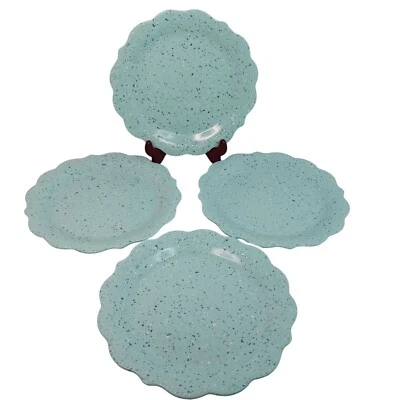 Platos de cena Pioneer Woman azul melamina Juliette verde azulado 10,5" moteado Foto 1 de 4