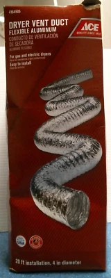 Conducto de ventilación para secadora ACE, 20 pies.  X 4 pulgadas. , Aluminio Flexible (4164505) FS Foto 1 de 3