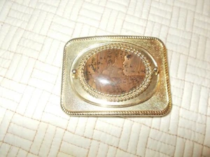 VINTAGE 1970s MULTI-COLOR AGATE STONE  BUCKLE Mint condition - Picture 1 of 6