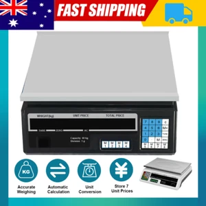 40KG Digital Kitchen Scale Electronic Weighing Scales Shop Market Commercial LED - Picture 1 of 7
