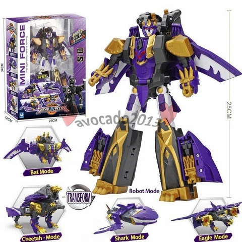 Miniforce Trans RayBot Ranger 5-Mode Transform Bat Shark Cheetah Eagle Robot Toy Cover