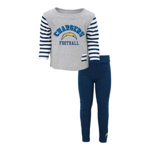 Los Angeles Chargers "Little Big Girl" Long Sleeve T-Shirt & Pants Set Infant - Picture 1 of 3