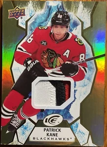 2021-22 Upper Deck Ice Gold PATCH 3 COLOUR RARE Patrick Kane #8 #’d 10/15 - Foto 1 di 3