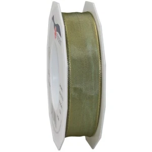French Wired Lyon Ribbon 1-Inch by 27-Yard Spool Antique Moss 46425/25-354 - Picture 1 of 1