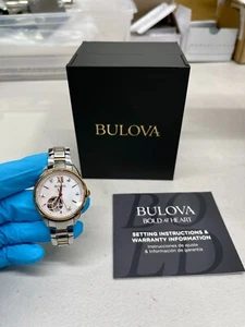 Bulova Sutton 2-Tone Rose Gold Stainless Diamond Automatic Watch 98P170 - USED - Picture 1 of 12