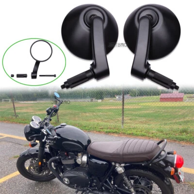 For Triumph Bonneville T100 T120 Round Motorcycle Handle Bar End Mirrors 7/8'' - Image 1 of 4
