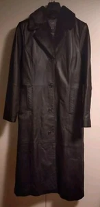 Mantel, echtes Leder, Gothic, schwarz, Gr. 40, Neu ohne Etikett - Bild 1 von 6