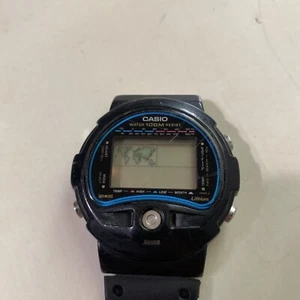 Vintage CASIO 815 TS-100 Thermo World Time Digital Watch For Repair OR PARTS - Picture 1 of 7